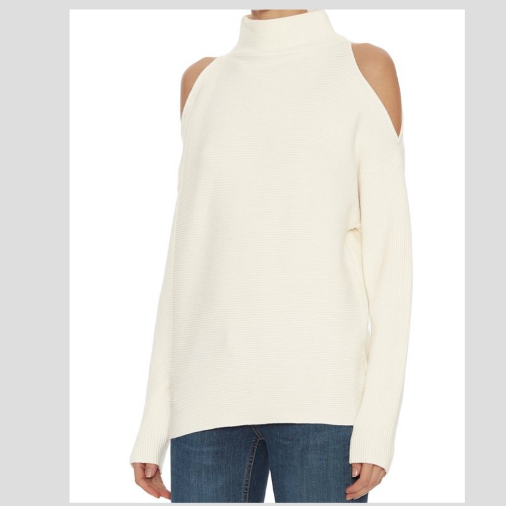 Intermix Ottoman Cold Shoulder Ivory Sweater - Lg